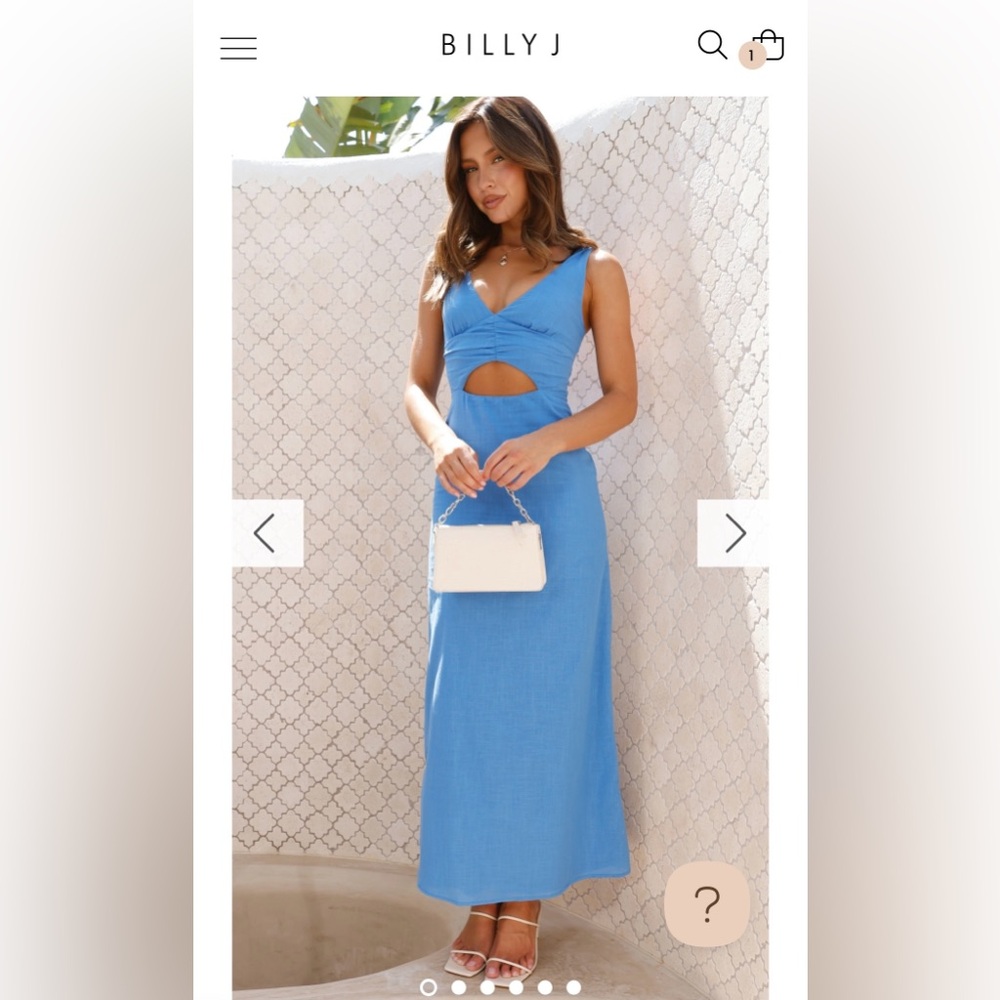 Billy J Blue Cutout Maxi Dress